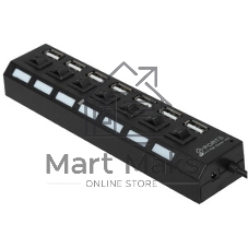 USB-концентратор Gembird UHB-U2P7-02, USB 2.0, USB 7 портов, USB/Адаптер: 5 В / 2 A