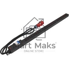 Блок распределения питания Powercom PDU-32AVMS24-18C3-6C9-3P верт.размещ. 18xC13 6xC19 с сетевым мониторингом 3x32A EN 60309 2м