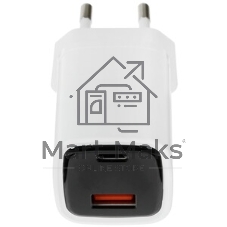 Сетевое зарядное устройство Maxvi A402PD LED 33W, 1xUSB-A, 1xUSB-C, черный