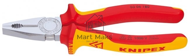 Пассатижи KNIPEX 0306160 1000V160мм электротехнический. сталь инструментальная, закаленная