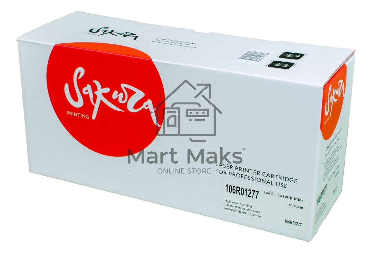 Тонер-туба Sakura 106R01277 для Xerox WorkCentre 5020/5016, черный 5000 к. (в комплекте поставки 1 бутылка с тонером, рассчитанная на 5000 копий)