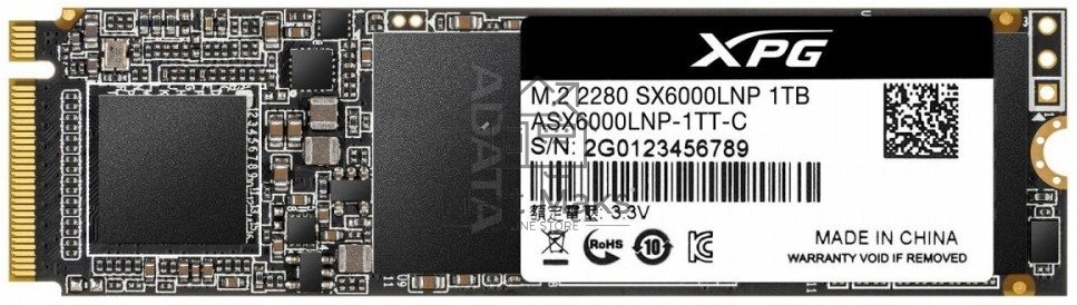 Накопитель SSD ADATA 1TB XPG SX6000 Lite, M.2 2280, PCI-E 3x4, [R/W - 1800/1200 MB/s] 3D-NAND TLC