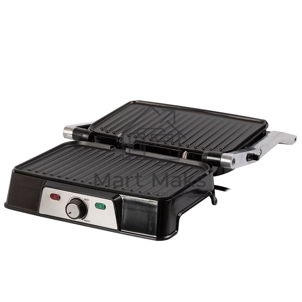 Электрический пресс-гриль Endever Grillmaster 220, серебристый/черный