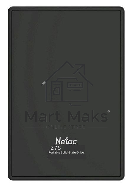 Накопитель внешний SSD External Netac 2.0Tb Z7S <NT01Z7S-002T-32BK> (USB3.2, up to 550/480MBs, 89х60х11.5mm, Aluminium+Steel+Plastic)