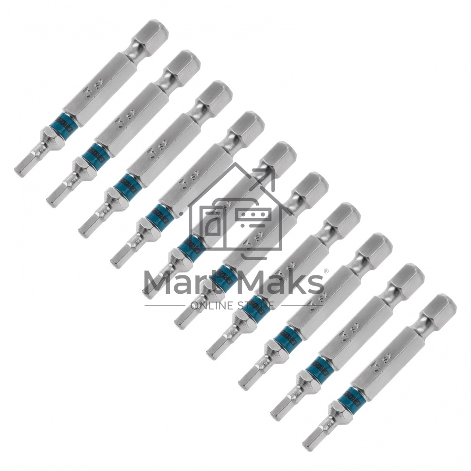 Набор бит GROSS HEX 3x50, сталь S2, 10 шт GROSS 11462