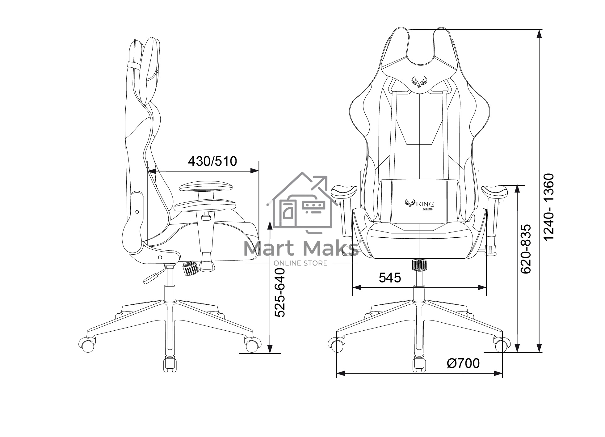 Кресло игровое Бюрократ VIKING 5 AERO LGREEN черный/салатовый искусственная кожа