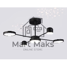 Потолочный светодиодный светильник Ambrella light FL51632/4+1 BK/GD черный/золото 3000K-6400K 48W 910*745*300 (ПДУ ИК)