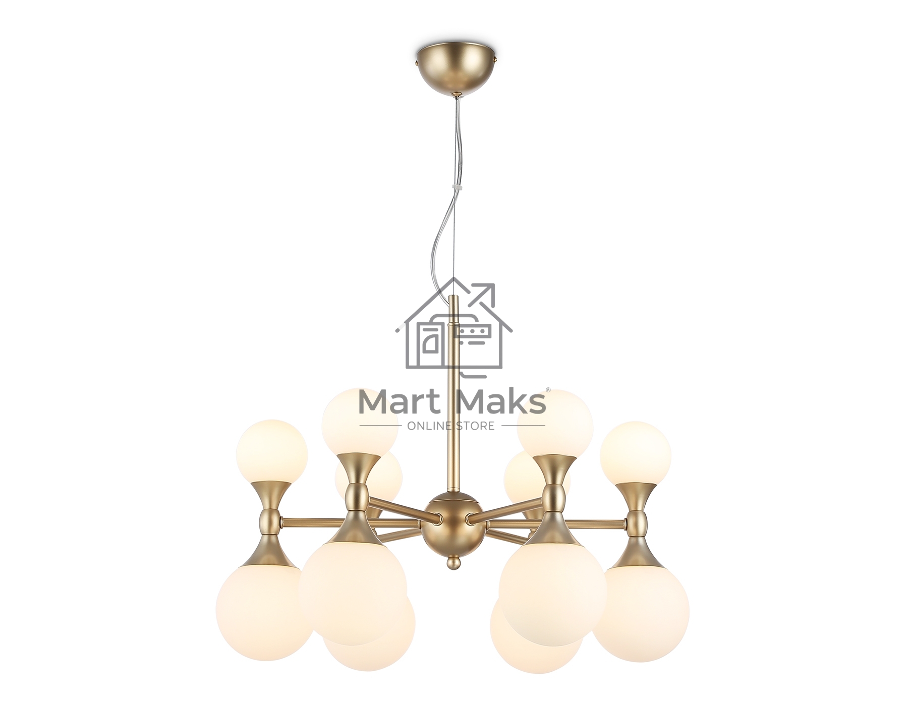 Люстра Ambrella light LH51050/12 GD/FR золото/белый матовый G9*12 max 28W D550*450