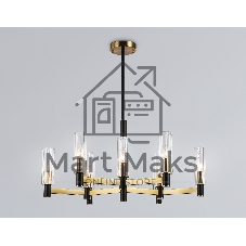 Люстра Ambrella light LH55513/9 BK/BS/CL черный/латунь/прозрачный E14*9 max 40W D760*760