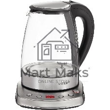 Чайник электрический Vitek VT-WK1075 1.7л. 1800Вт серебристый/черный корпус: металл/пластик