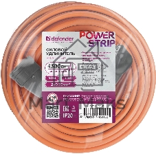 Силовой удлинитель Defender Ext2G-01-50 6А, 50 м, без заземления 1