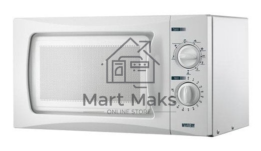 Микроволновая печь Mystery MMW-2009G белый, 20 л, 700 Вт, переключатели - поворотный механизм