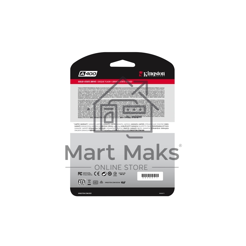 Накопитель SSD Kingston A400, 480GB, SATA III, 2.5