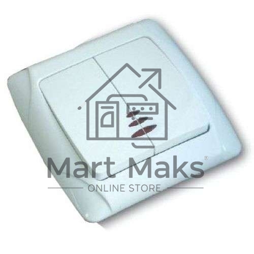Выключатель 2-кл. СП Маргарита 10А IP20 с индик. бел. Universal М0123