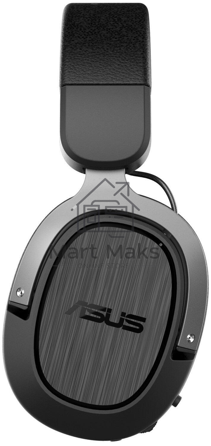Игровые наушники чёрно-серые ASUS TUF Gaming H3 WL (2.4 ГГц, 7.1 виртуально, 50мм, неодимовые магниты, 32 Ом, 20~20000 Гц, микрофон, USB-C, PC, Mac, PS4, Nintendo Switch, Xbox One, 90YH02ZG-B3UA00)