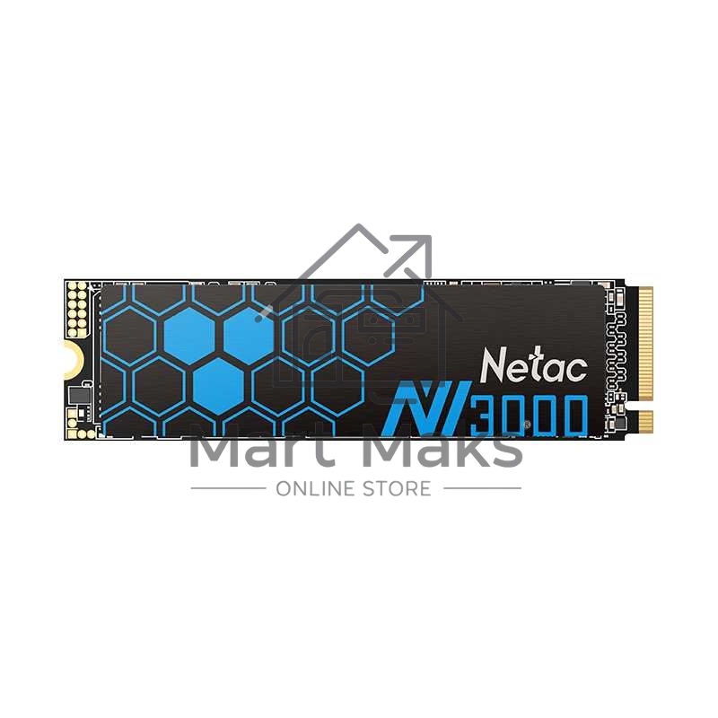 Накопитель SSD Netac NV3000, 500GB, PCIe 3.0 x4, M.2 2280, NVMe, R/W 3000/2100, с радиатором