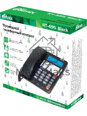 Телефон проводной Ritmix RT-495 черный