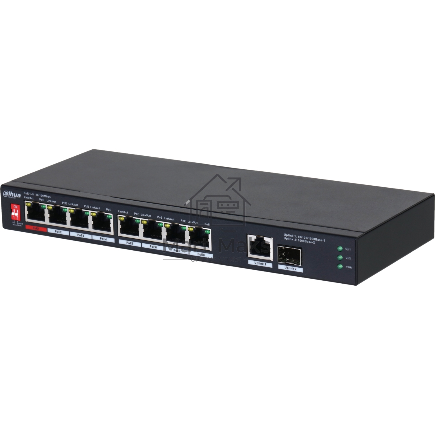 Коммутатор Dahua DH-PFS3110-8ET1GT1GF-96 8x100Mb 1G неуправляемый