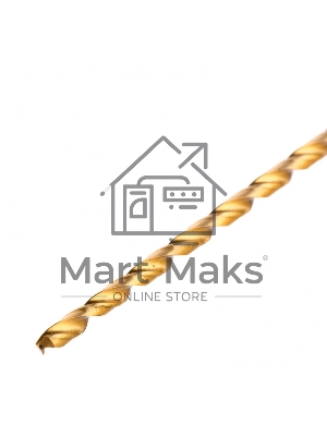 Сверло спиральное по металлу Matrix 4 x 300мм, HSS, нитридтитановое покрытие