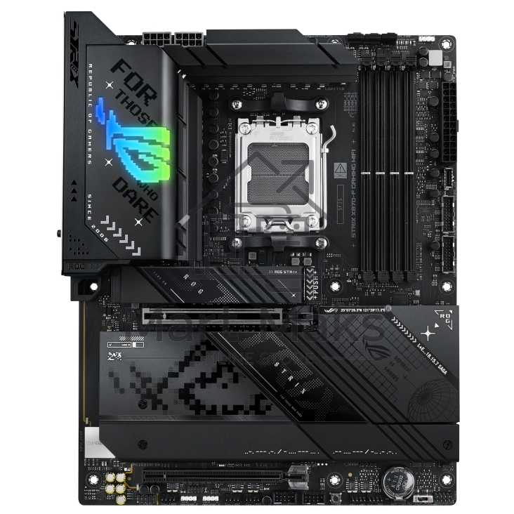 Материнская плата ASUS ROG STRIX X870-F GAMING WIFI, AM5, AMD X870, 4xDDR5, 2xSATA, 4xM.2, 1xPCI-E 5.0 x16, 1xPCI-E 4.0 x4, 1xHDMI, 1xDP, 2xUSB-C USB4, 1xUSB-C 10Gbps, 5xUSB-A 10Gbps, 4xUSB-A 5Gbps, 1x 2.5Gb LAN, 2x3.5 мм, 7.1, ATX
