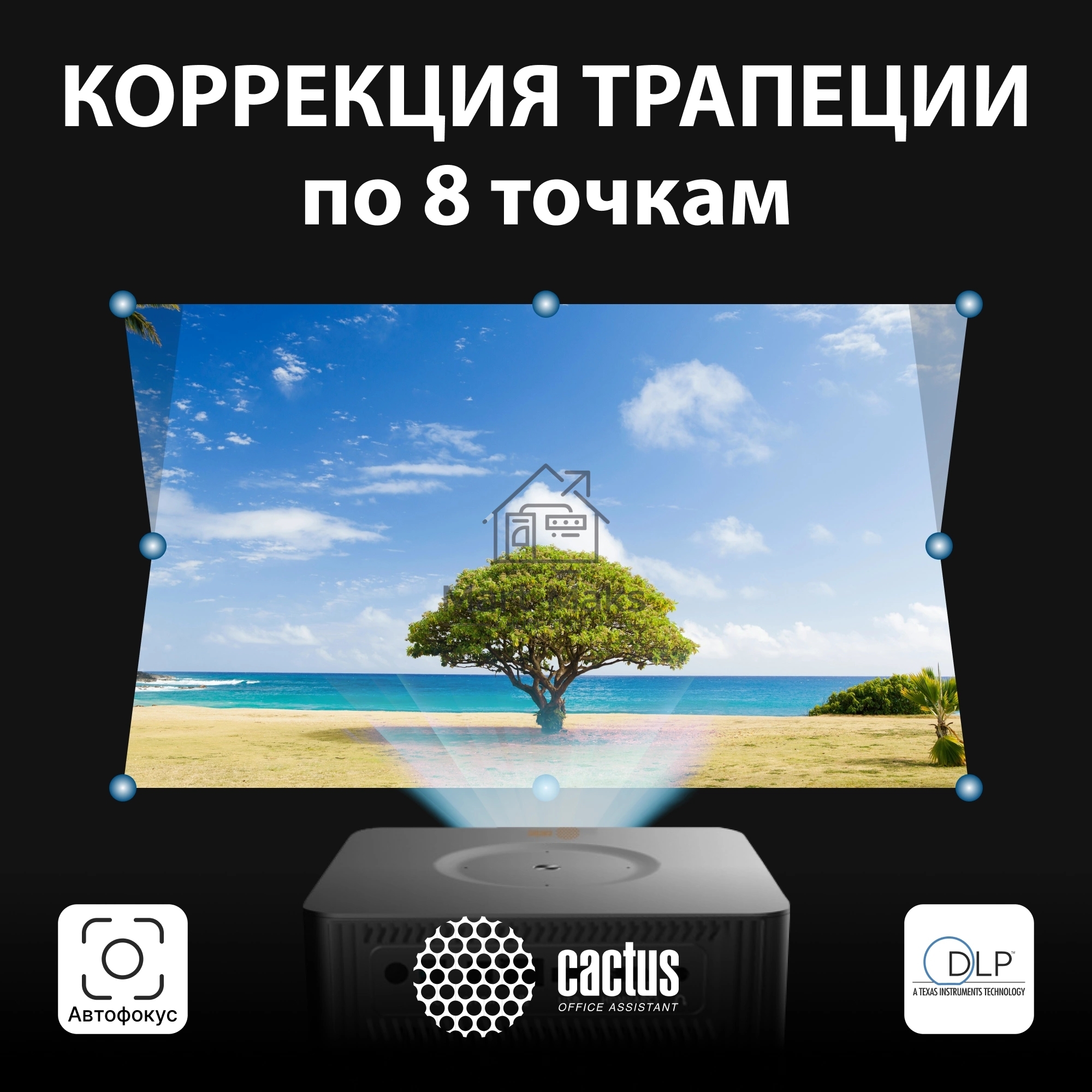 Проектор Cactus CS-M1.SG DLP 9600Lm (1920x1080) 200000:1 ресурс лампы:20000часов 1xUSB typeA 1xHDMI 1.9кг
