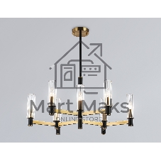 Люстра Ambrella light LH55513/9 BK/BS/CL черный/латунь/прозрачный E14*9 max 40W D760*760