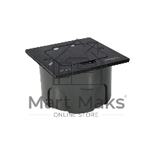 MultiDesk Лючок с розеткой 2К+З, 16А/250В, IP44 с монтажной коробкой для стены, фальшпола, стола Чёрный матовый, тип MDK21 | MDK21102MBA | SE