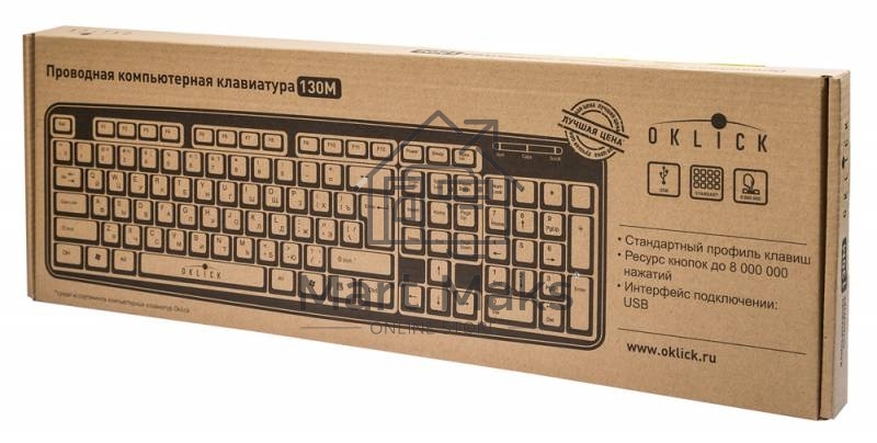 Клавиатура Oklick 130M проводная, USB, черный