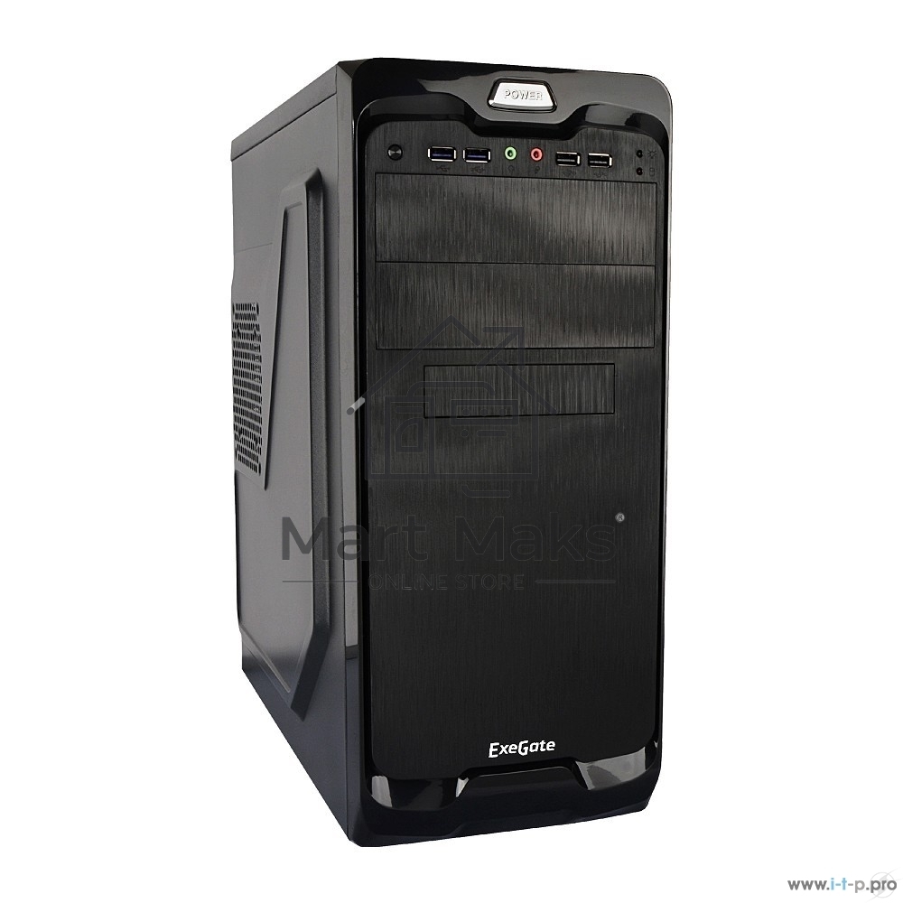 Компьютерный корпус Miditower Exegate UN-604 Black, ATX, <UN400, 120mm> 2*USB+2*USB3.0, Audio