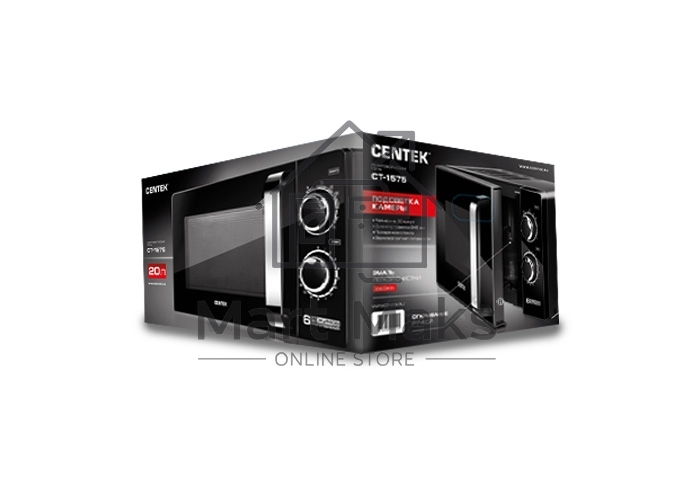 Микроволновая печь Centek CT-1575 черный, 20 л, 700 Вт, поворотный механизм