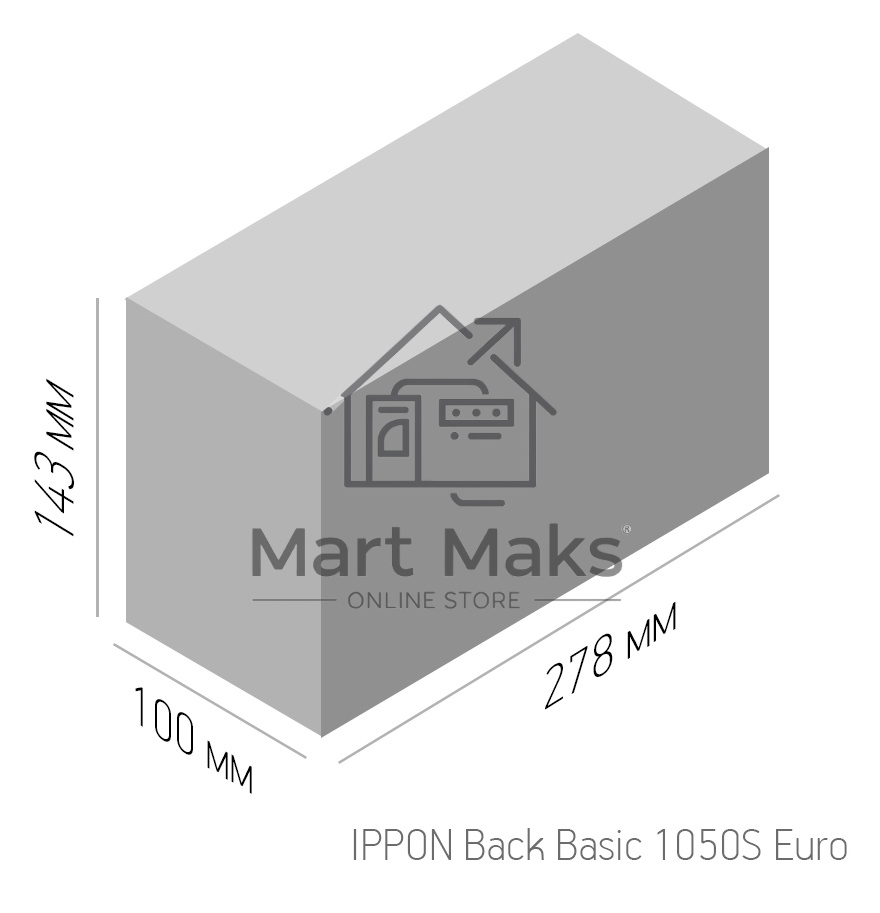 Источник бесперебойного питания Ippon Back Basic 1050S Euro 600Вт 1050ВА черный