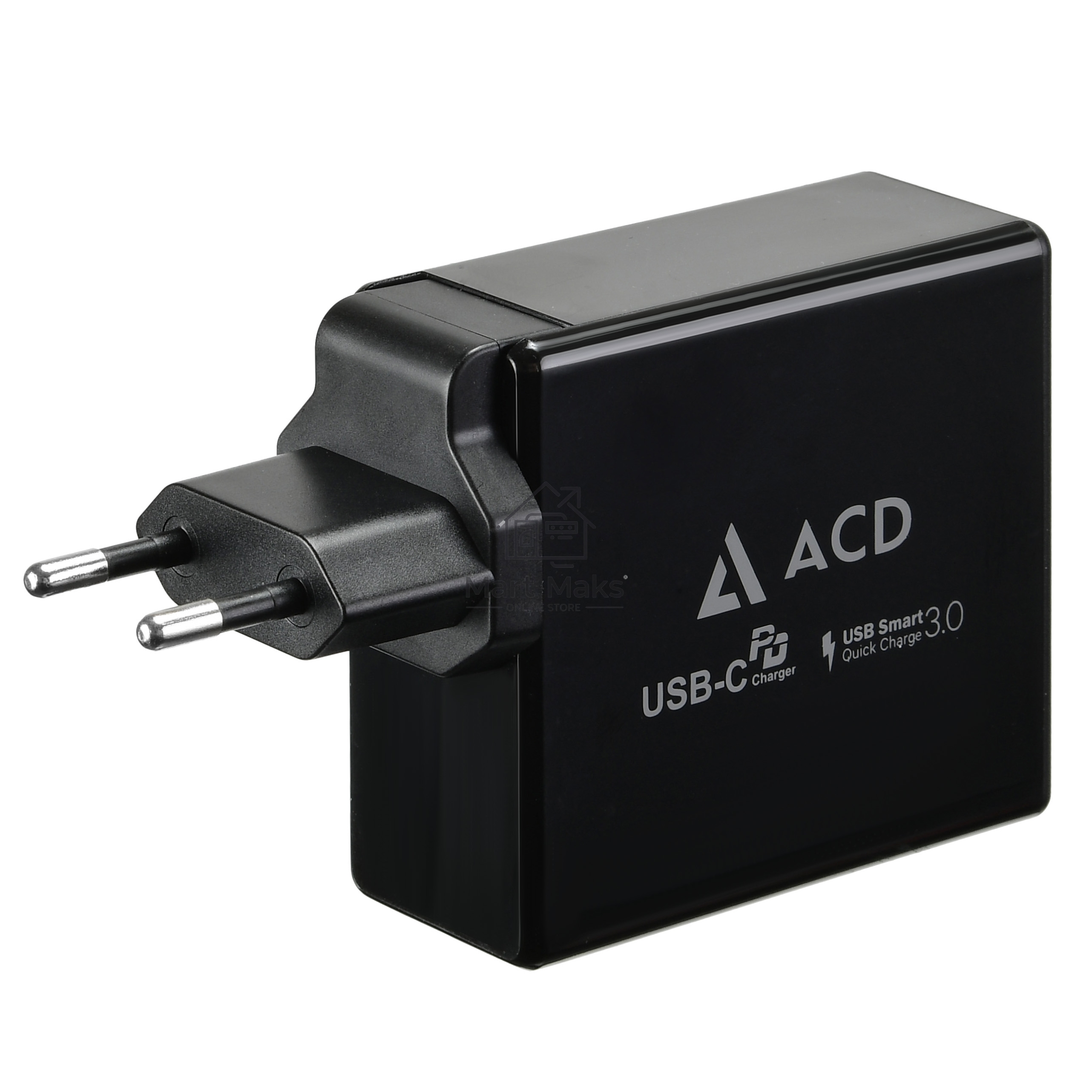 Сетевое зарядное устройство  ACD-P602W-V1B 60Вт, 2xUSB 1PD+1QC, 3.6~20В/3А RTL