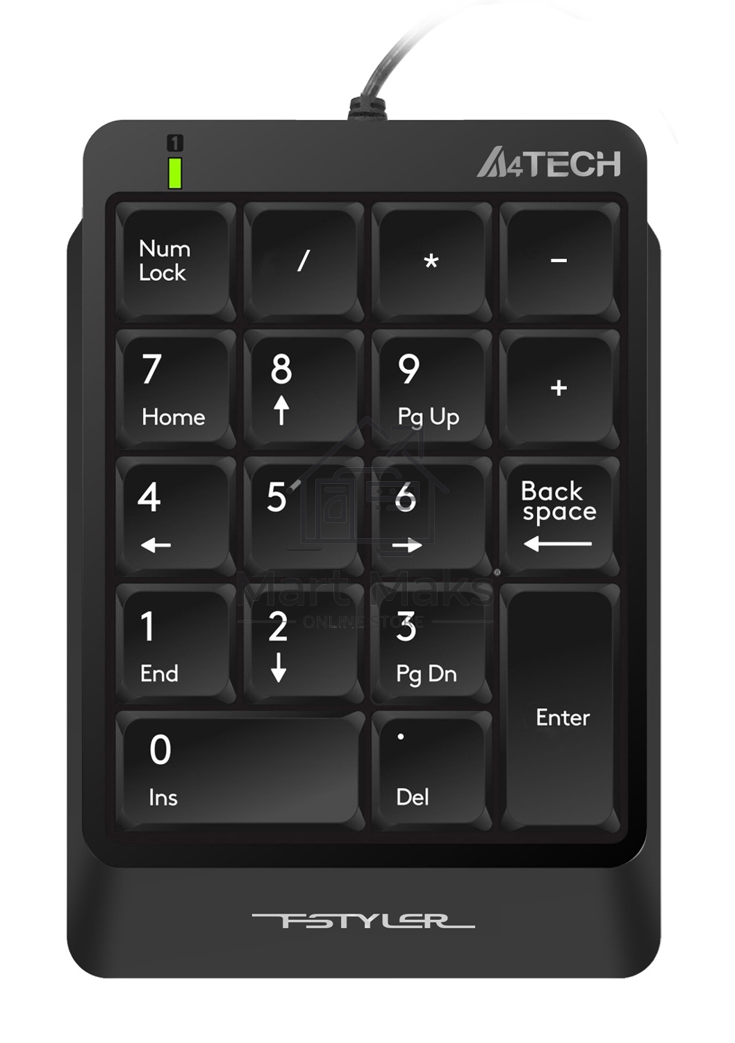 Числовой блок A4Tech Fstyler FK13P проводной, USB, черный