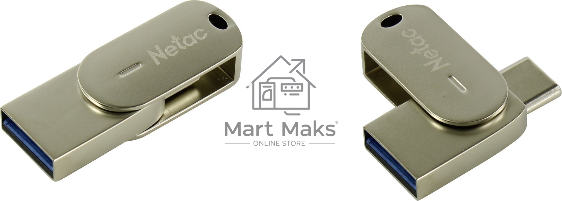 Флешка USB R/W R/W Netac U785 16Gb <NT03U785C-016G-30PN>, USB3.0+TypeC, металлическая