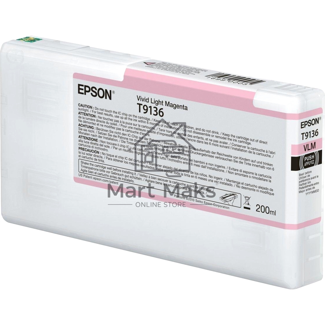 Картридж Epson T9136 (C13T913600) светло-пурпурный (200 мл) для SureColor SC-P5000, SC-P5000V