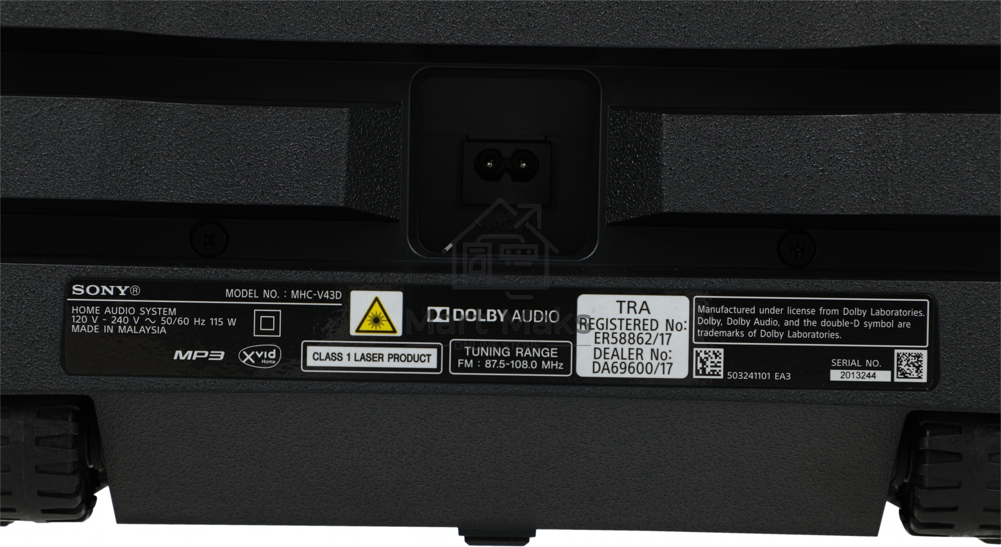 Минисистема Sony MHC-V43D черный/CD/CDRW/DVD/DVDRW/FM/USB/BT