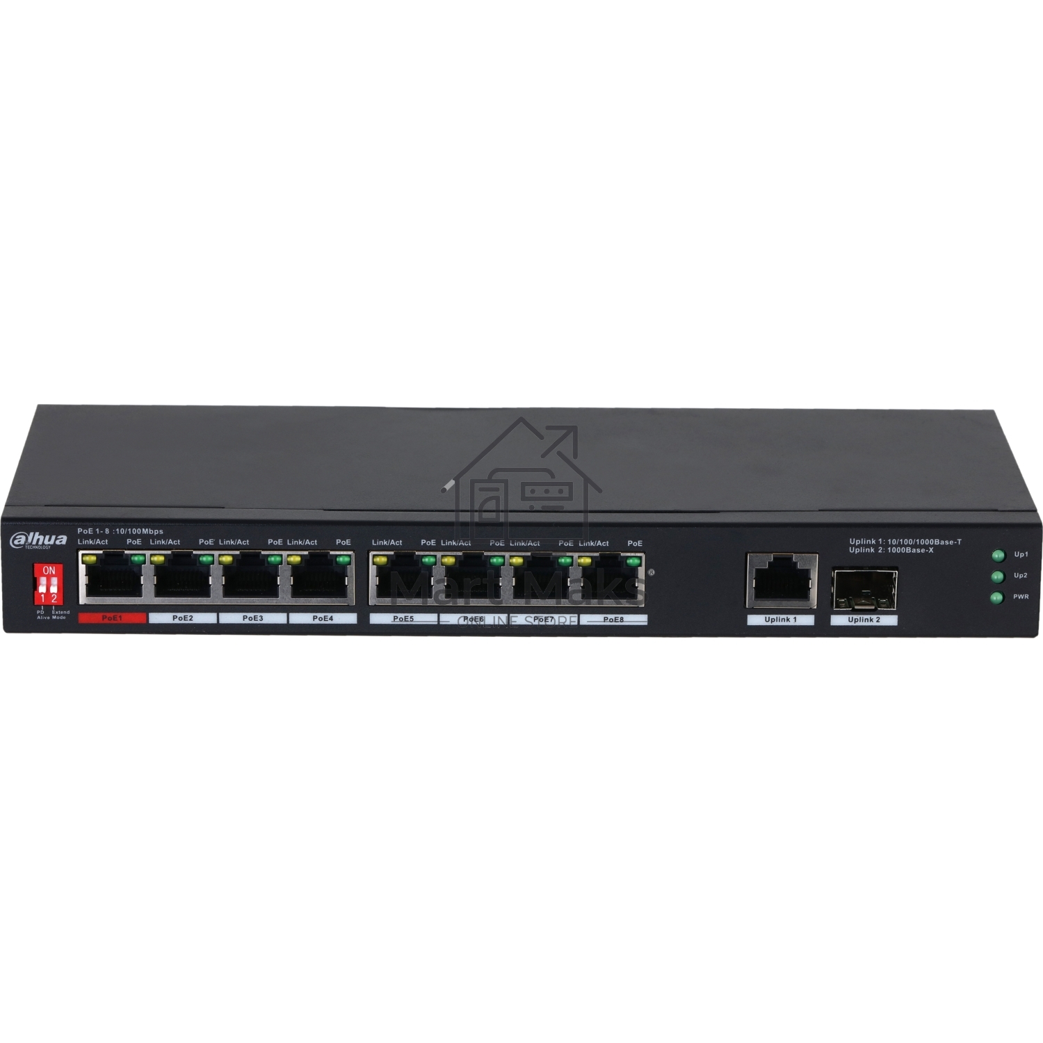 Коммутатор Dahua DH-PFS3110-8ET1GT1GF-96 8x100Mb 1G неуправляемый