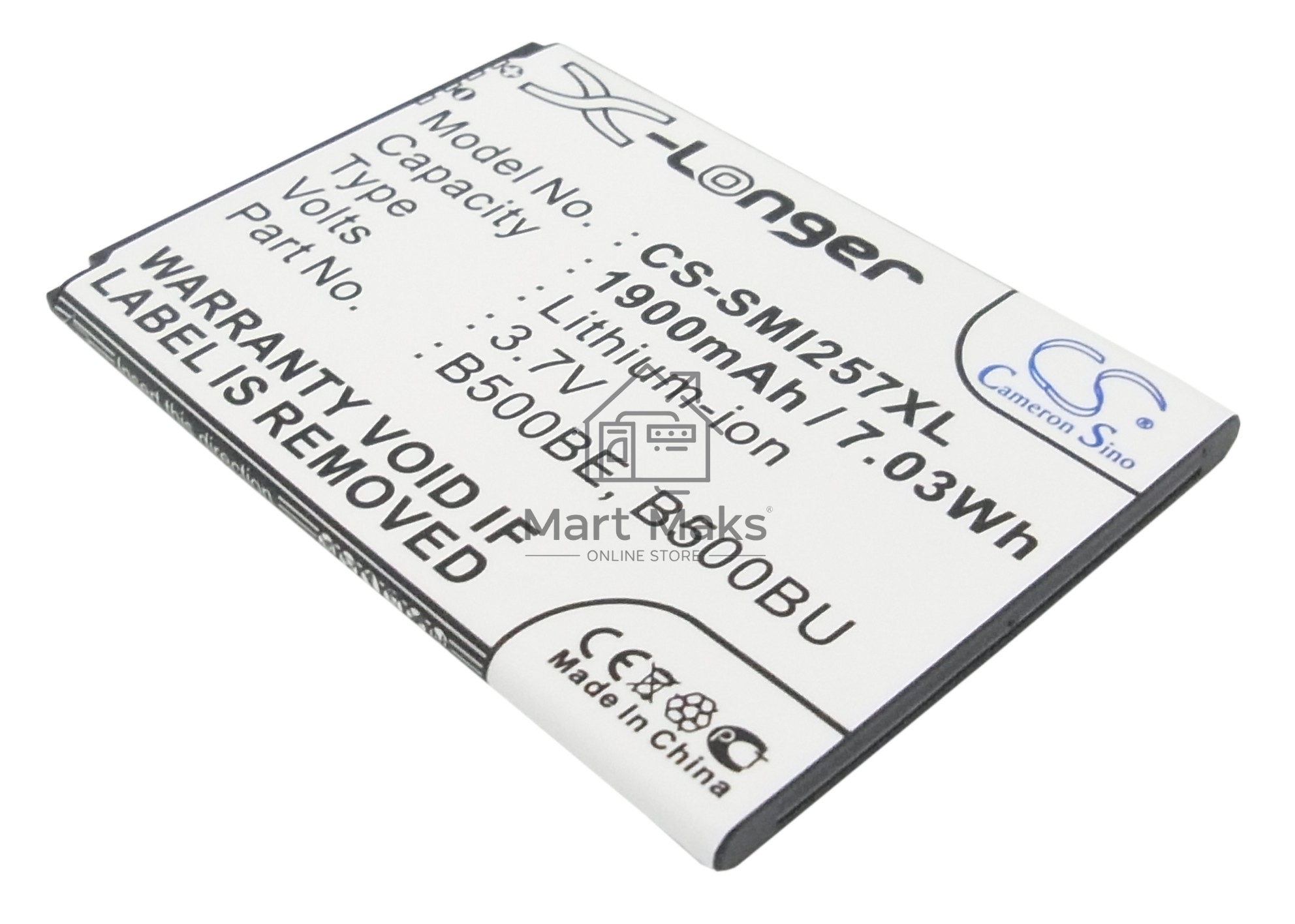 Аккумулятор CameronSinoCS-SMI257XL (B500AE) для Galaxy S4 mini GT-I9190 3.7V / 1900mAh / 7.03Wh