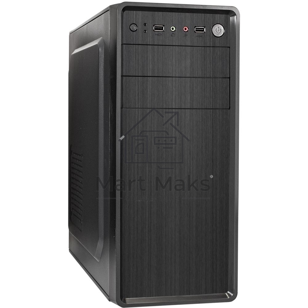 Компьютерный корпус Miditower ExeGate XP-401 Black, ATX, <XP350, Black,120mm>, 2*USB, Audio