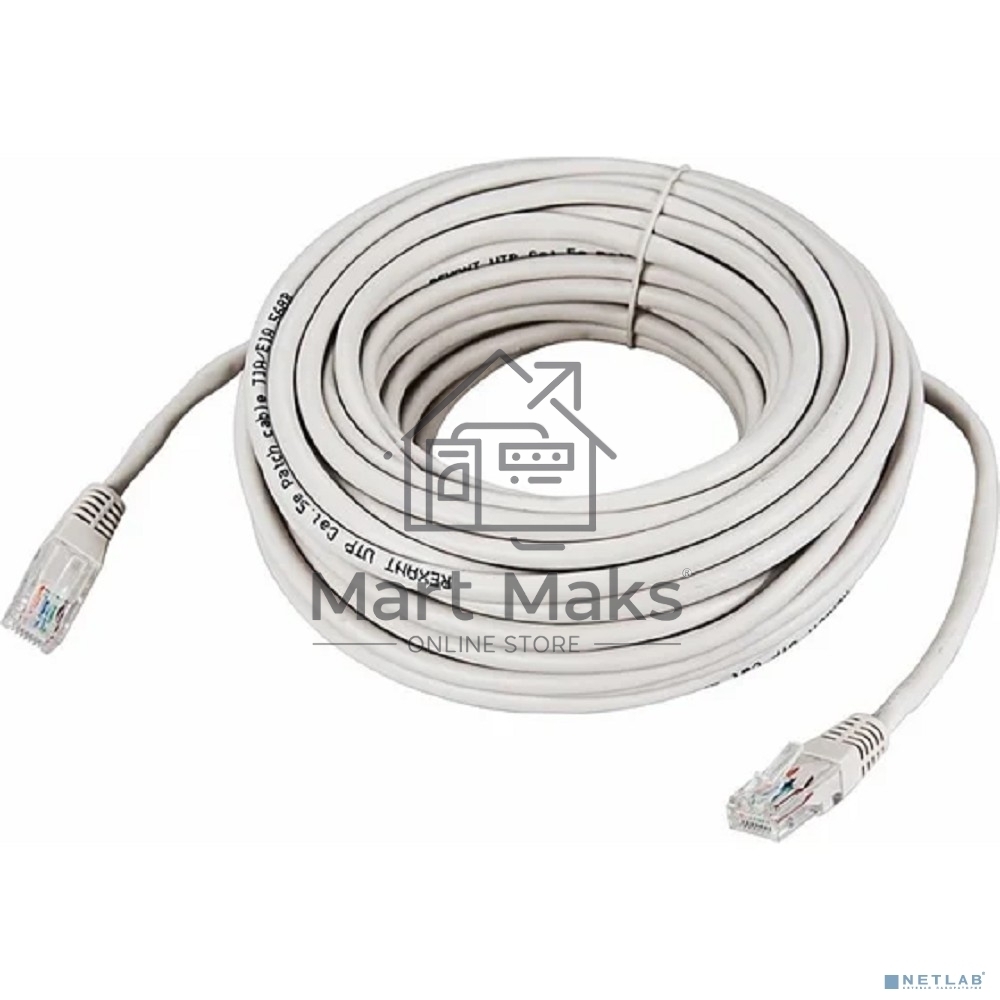 Пaтч-корд Rexant U/UTP, категория 5e, RJ45-RJ45, неэкранированный, PVC серый, 20м