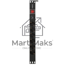 Блок розеток горизонтальный ExeGate ServerPro PDU-19H609 Al-6S-C14-2, 19