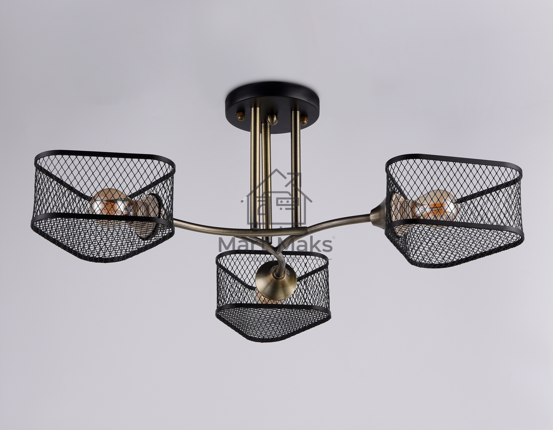 Светильник Ambrella light TR80171/3 SB/BK бронза/черный E27/3 max 40W D600*215