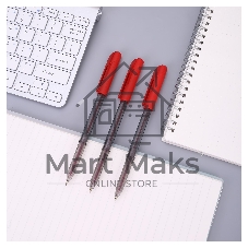 Ручка шариковая Deli Arrow EQ01140 прозрачный/красный, d=1мм, красные чернила