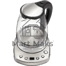 Чайник электрический Vitek VT-WK1075 1.7л. 1800Вт серебристый/черный корпус: металл/пластик