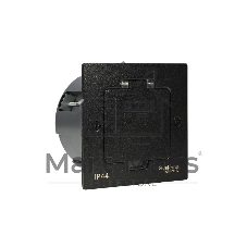 MultiDesk Лючок с розеткой 2К+З, 16А/250В, IP44 с монтажной коробкой для стены, фальшпола, стола Чёрный матовый, тип MDK21 | MDK21102MBA | SE
