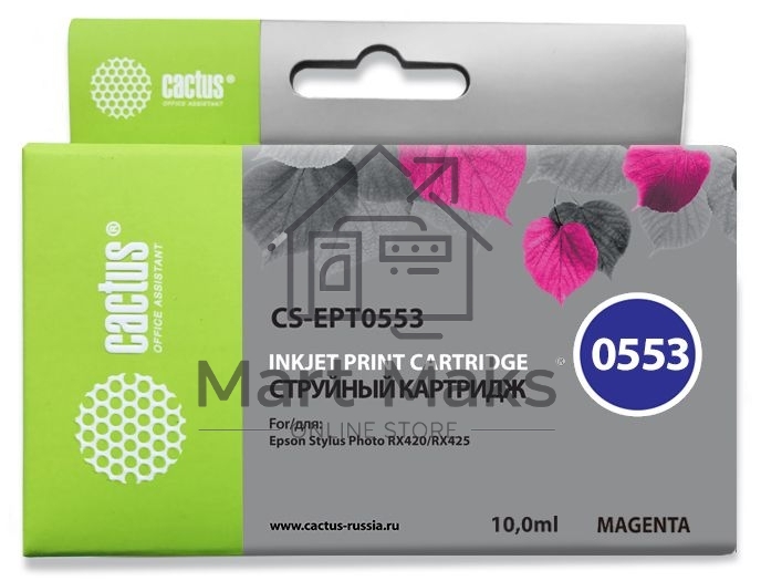 Картридж струйный Cactus CS-EPT0553 пурпурный (10 мл) для Epson Stylus RX520/Stylus Photo R240