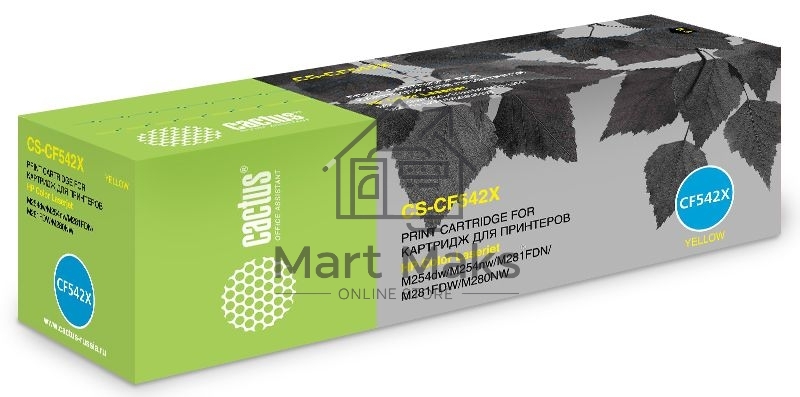 Картридж лазерный Cactus CS-CF542X желтый (2500стр.) для HP LJ M254dw/ M280nw/M281fdn