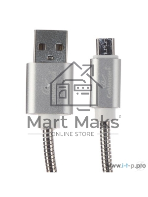 Кабель USB2.0 Cablexpert CC-G-mUSB02S-1M, AM/microB, серия Gold, длина 1м, серебро, блистер
