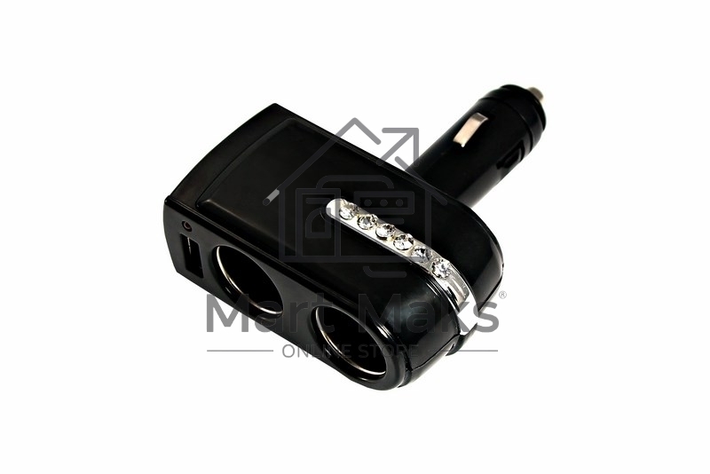 Разветвитель автоприкуривателя 2 гнезда 1хUSB (5 V 1000 mA) Rexant
