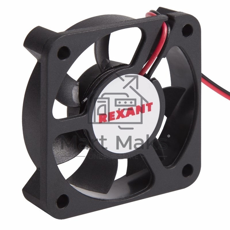 Вентилятор для корпуса Rexant RX 5010MS 12VDC черный, 50 мм, 4300 об/мин, 24 дБ, 2 pin